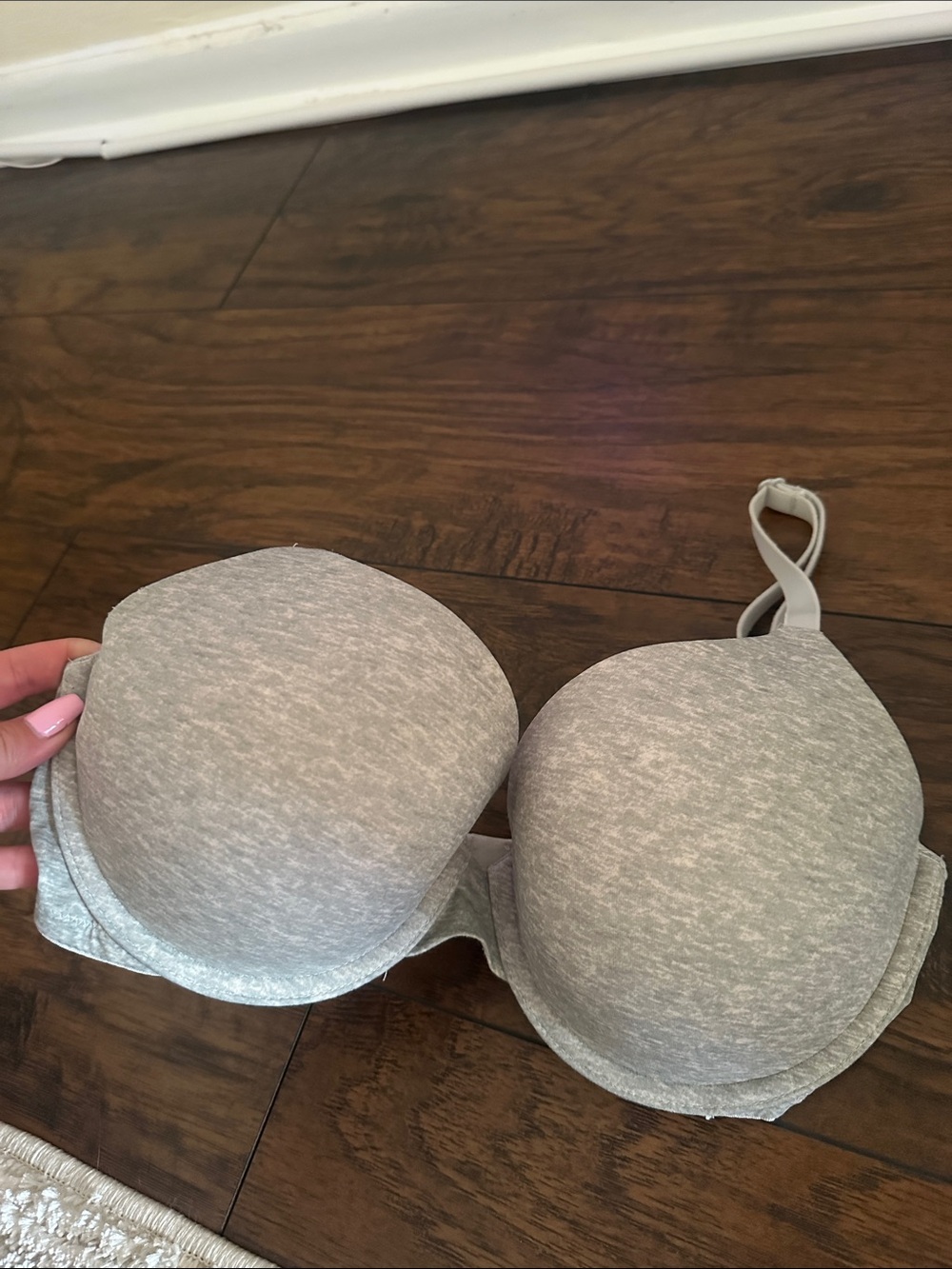 Light Gray Women's T-Shirt Bra - Pink